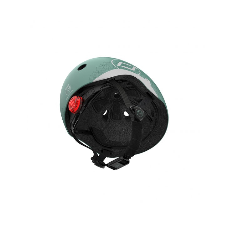 Casca de protectie pentru copii, sistem de reglare magnetic cu led, XXS-S, 45-51 cm, 1 an+, Forest Reflectorizant, Scoot Ride