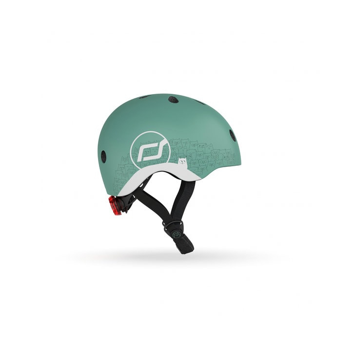 Casca de protectie pentru copii, sistem de reglare magnetic cu led, XXS-S, 45-51 cm, 1 an+, Forest Reflectorizant, Scoot Ride