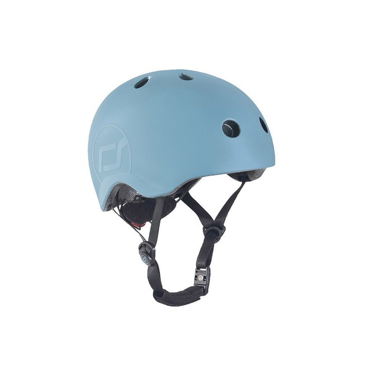Casca de protectie pentru copii, sistem de reglare magnetic cu led, S-M, 51-55 cm, 3 ani+, Steel, Scoot Ride