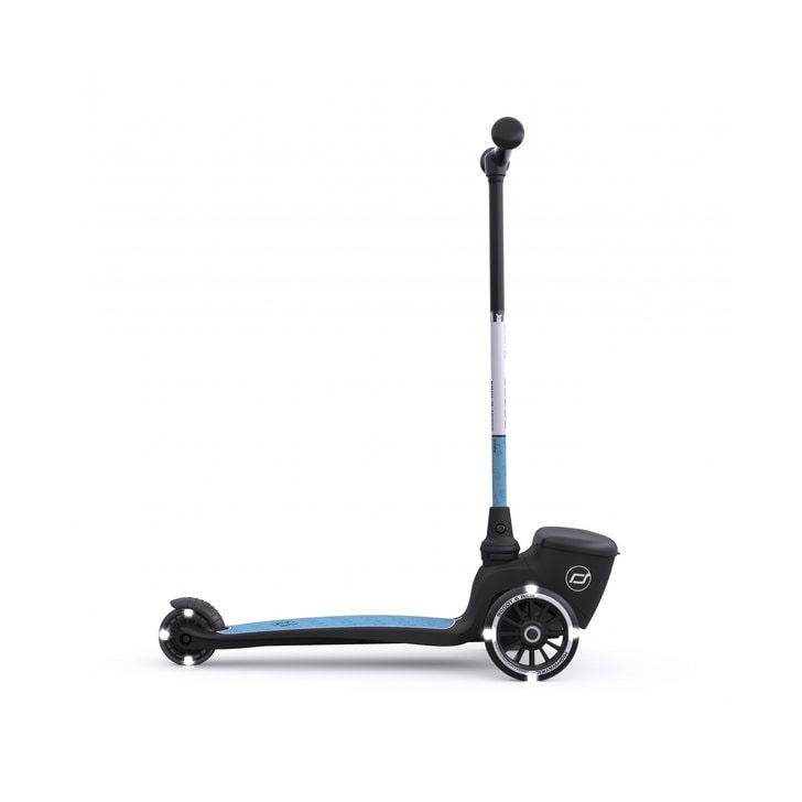 Trotineta copii pliabila cu roti luminoase, suport jucarie, Highwaykick 2 Lifestyle Steel Reflectorizant, 2 ani +, pana la 50 kg, Scoot Ride