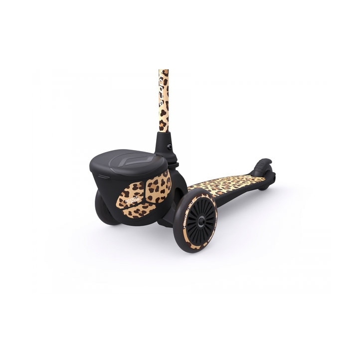 Trotineta copii pliabila, suport jucarie, Highwaykick 2 Lifestyle Leopard, 2 ani +, pana la 50 kg, Scoot Ride