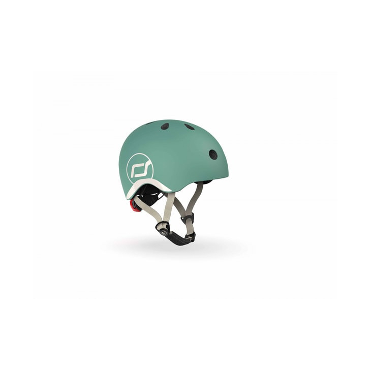 Casca de protectie pentru copii, sistem de reglare magnetic cu led, XXS-S, 45-51 cm, 1 an+, Forest, Scoot Ride