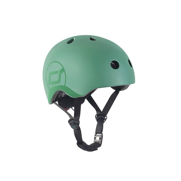 Casca de protectie pentru copii, sistem de reglare magnetic cu led, S-M, 51-55 cm, 3 ani+, Forest, Scoot Ride