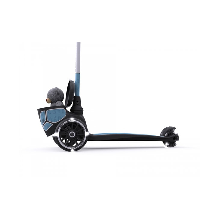 Trotineta copii pliabila cu roti luminoase, suport jucarie, Highwaykick 2 Lifestyle Steel Reflectorizant, 2 ani +, pana la 50 kg, Scoot Ride
