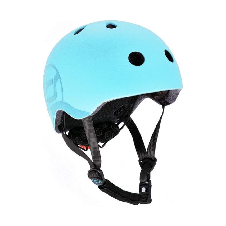 Casca de protectie pentru copii, sistem de reglare magnetic cu led, S-M, 51-55 cm, 3 ani+, Blueberry, Scoot Ride