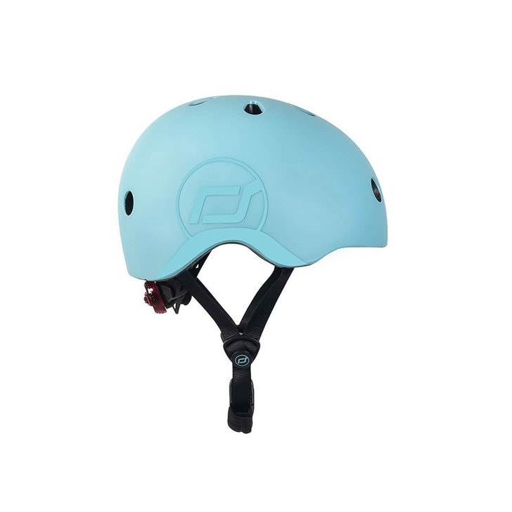 Casca de protectie pentru copii, sistem de reglare magnetic cu led, S-M, 51-55 cm, 3 ani+, Blueberry, Scoot Ride