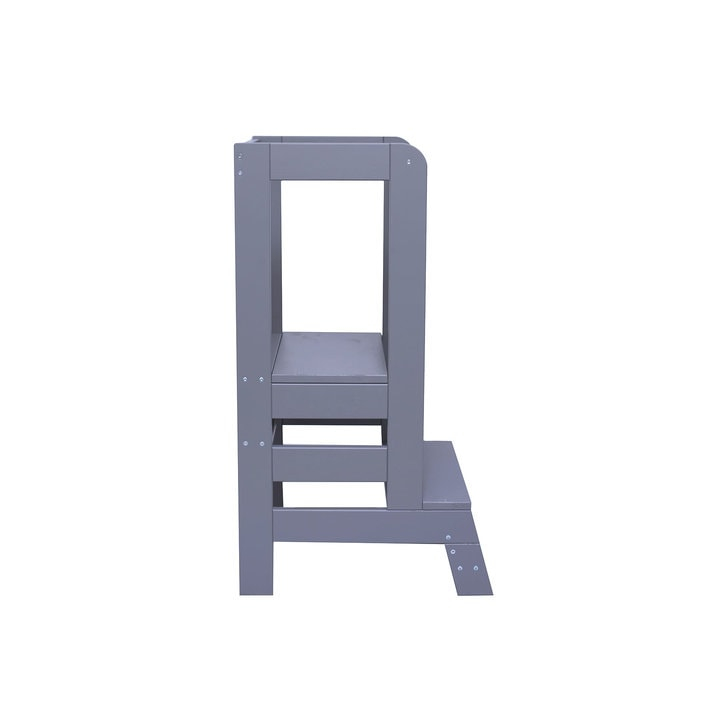 Inaltator Learning Tower Ajustabil, Ajutor de bucatarie MeowBaby , lemn Gri inchis