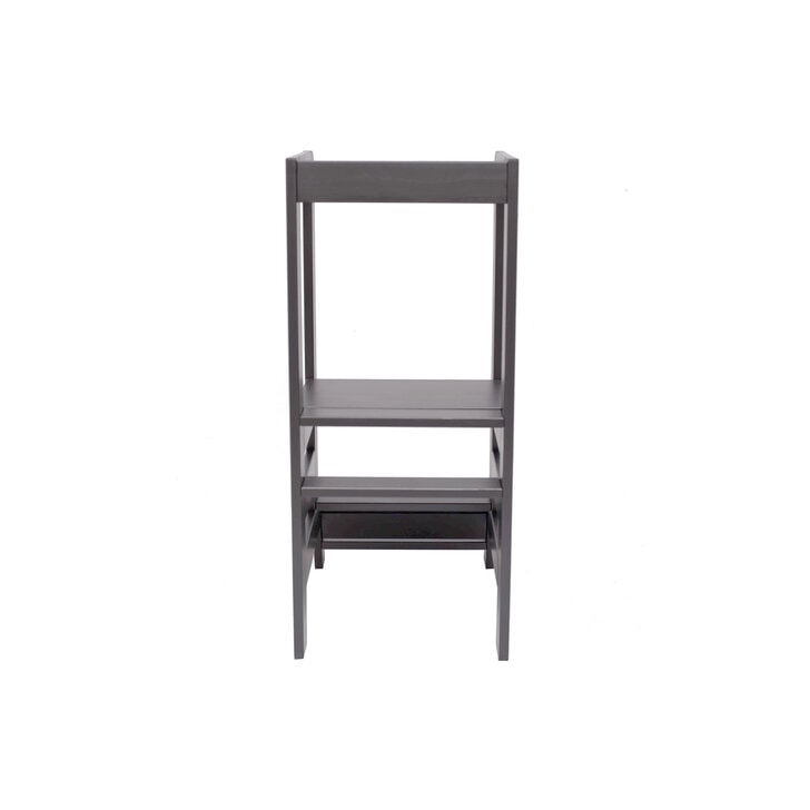 Inaltator Learning Tower Ajustabil, Ajutor de bucatarie MeowBaby , lemn Gri inchis