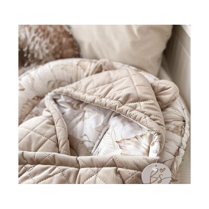 Suport de dormit Babynest Premium Bumbac si Catifea Eucalipt Soft Grey by BabySteps, 70x35 cm