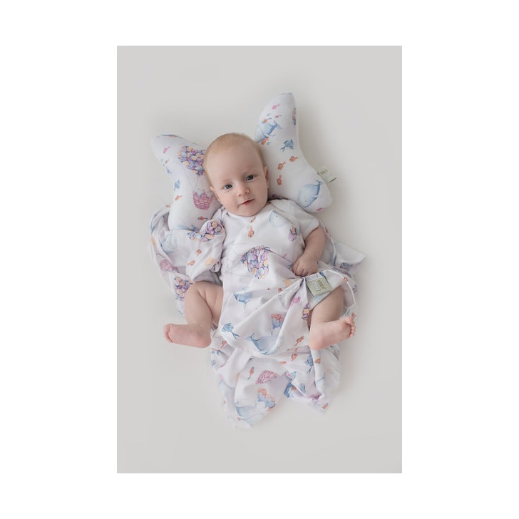 Protectie laterala patut bebe, Bumper impletit, Inchidere Velcro, Bambus Cer, 210x21 cm