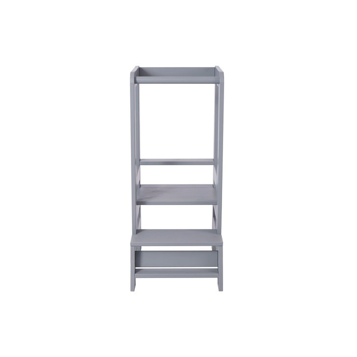 Inaltator Learning Tower Ajustabil, Ajutor de bucatarie MeowBaby , lemn Gri inchis