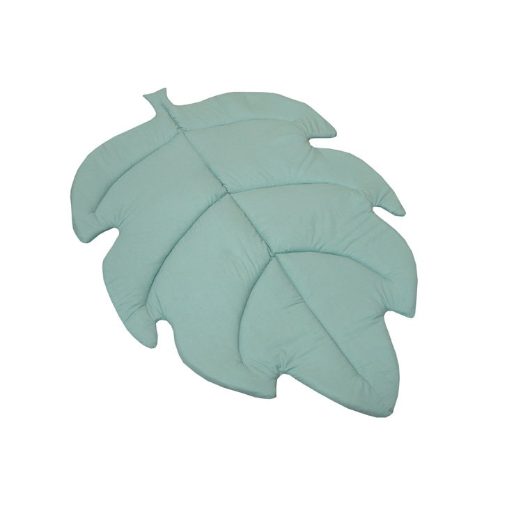 Covoras de joaca termic Frunza Pure Salvia 150x105x5cm, pliabil, bumbac 100% si umplutura antialergica BabySoft , protectie impotriva loviturilor
