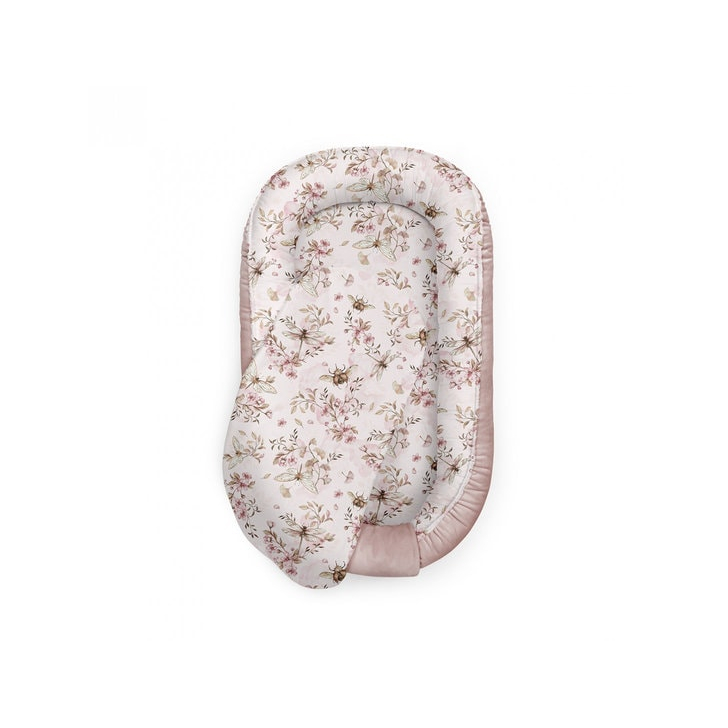 Suport de dormit Babynest Premium Bumbac si Catifea Cherry Soft Pink by BabySteps, 70x35 cm
