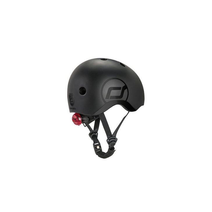 Casca de protectie pentru copii, sistem de reglare magnetic cu led, S-M, 51-55 cm, 3 ani+, Black Gold, Scoot Ride
