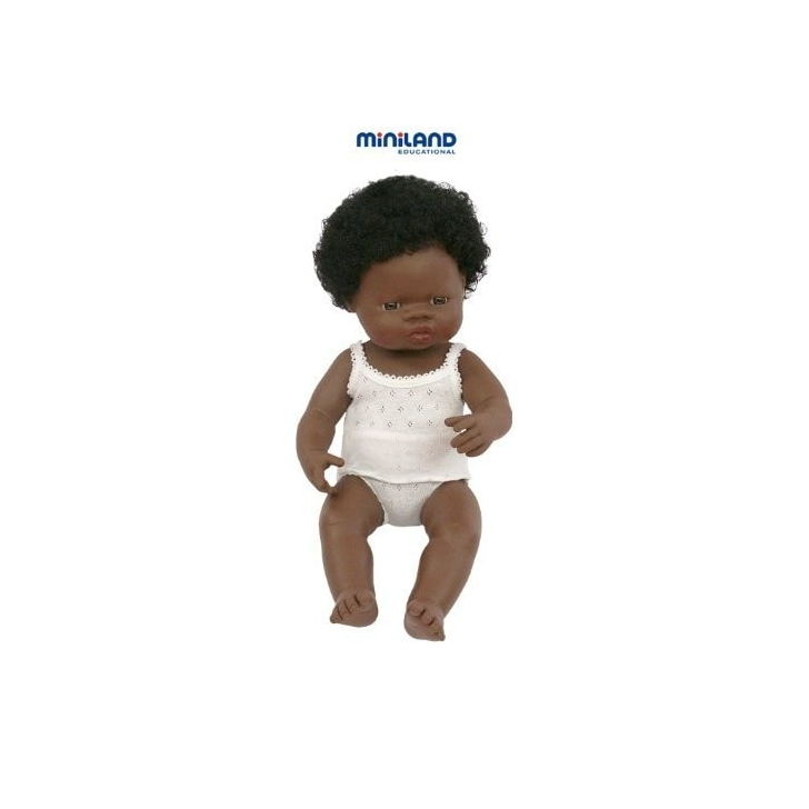 Papusa fetita africana Miniland 38 cm