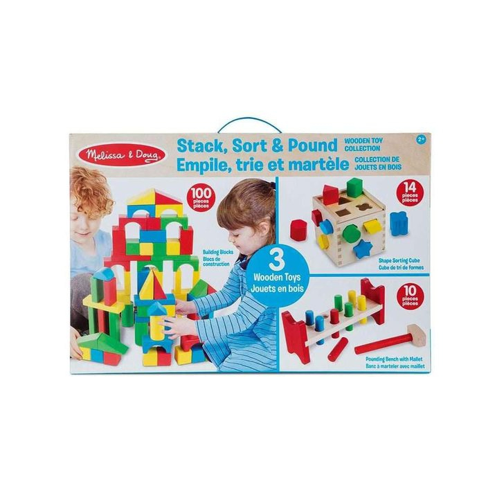 Set 3 jucarii clasice din lemn