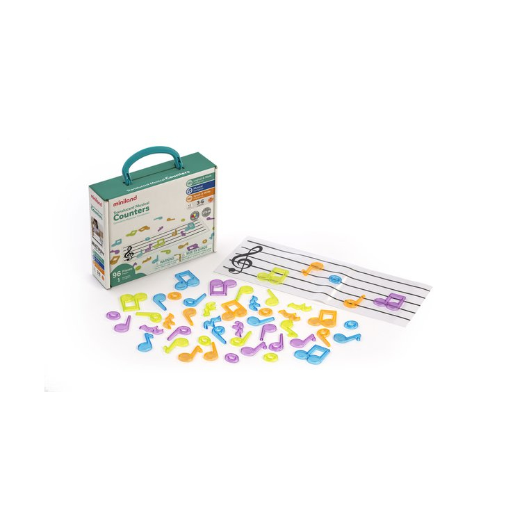 Set portativ si 96 note muzicale translucide