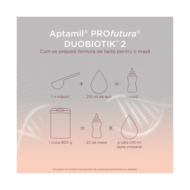 Lapte praf Nutricia Aptamil Profutura 2, 800g, 6luni+
