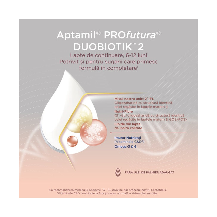 Lapte praf Nutricia Aptamil Profutura 2, 800g, 6luni+