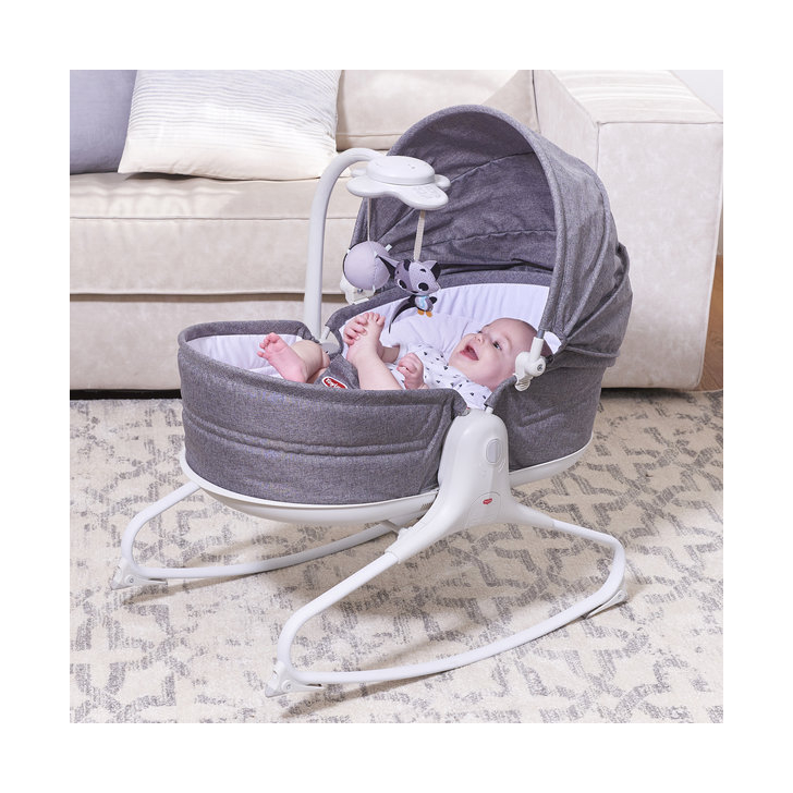 Sezlong 3 in 1 Tiny Love Cozy Rocker Napper, 0 luni plus, Gri cu Alb