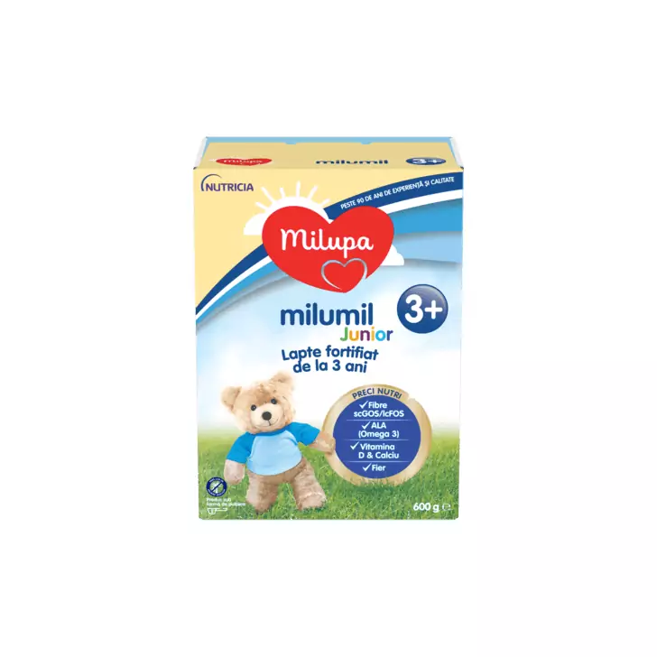 Lapte praf Milupa Milumil Junior 3+, 600g, 3ani+