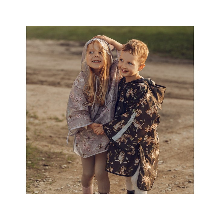 Pelerina de Ploaie pentru Copii, Poncho pentru ploaie 1,5-8 ani Happy Bear dark
