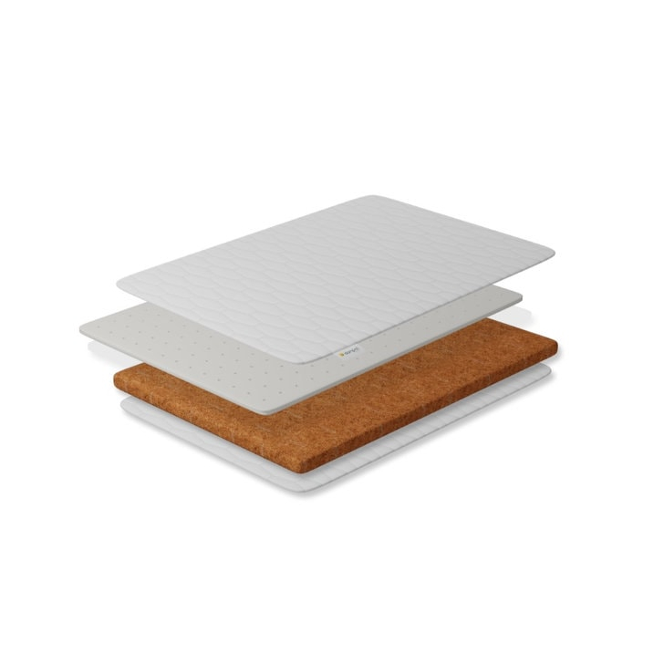 Saltea pentru copii, Cocos 6 cm Latex 3 cm cu husa detasabila Bumbac Cashmere, 120x60x10 cm