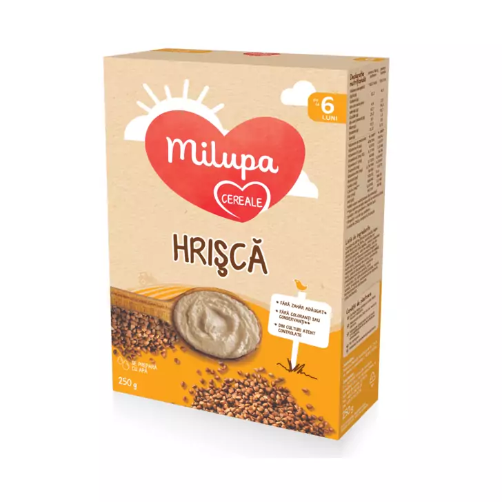 Cereale Milupa Milumil cu lapte si Hrisca, 250g, 6luni+