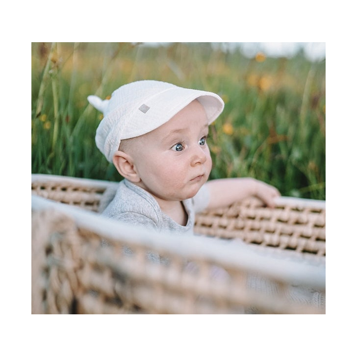 Sepcuta de soare 6 luni - 6 ani reglabila 6 luni - 6 ani din bumbac muselina cu cozoroc pentru protectie, Sepia Rose