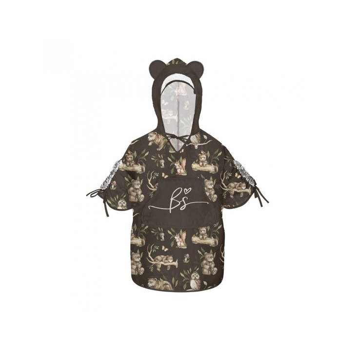 Pelerina de Ploaie pentru Copii, Poncho pentru ploaie 1,5-8 ani Happy Bear dark