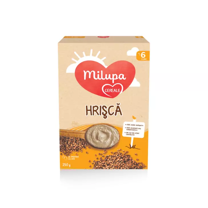 Cereale Milupa Milumil cu lapte si Hrisca, 250g, 6luni+