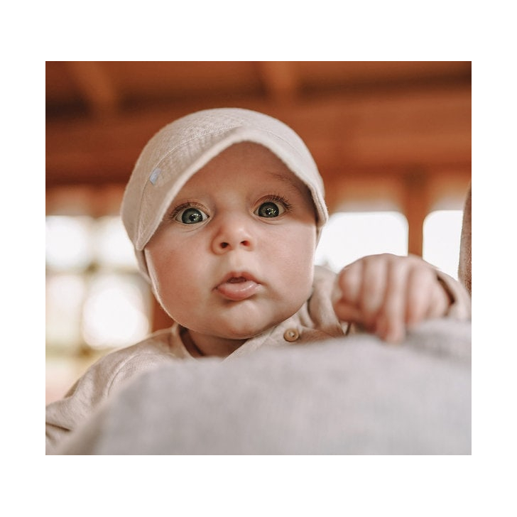 Sepcuta de soare 6 luni - 6 ani reglabila 6 luni - 6 ani din bumbac muselina cu cozoroc pentru protectie, Sepia Rose