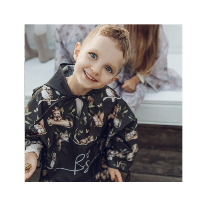 Pelerina de Ploaie pentru Copii, Poncho pentru ploaie 1,5-8 ani Happy Bear dark