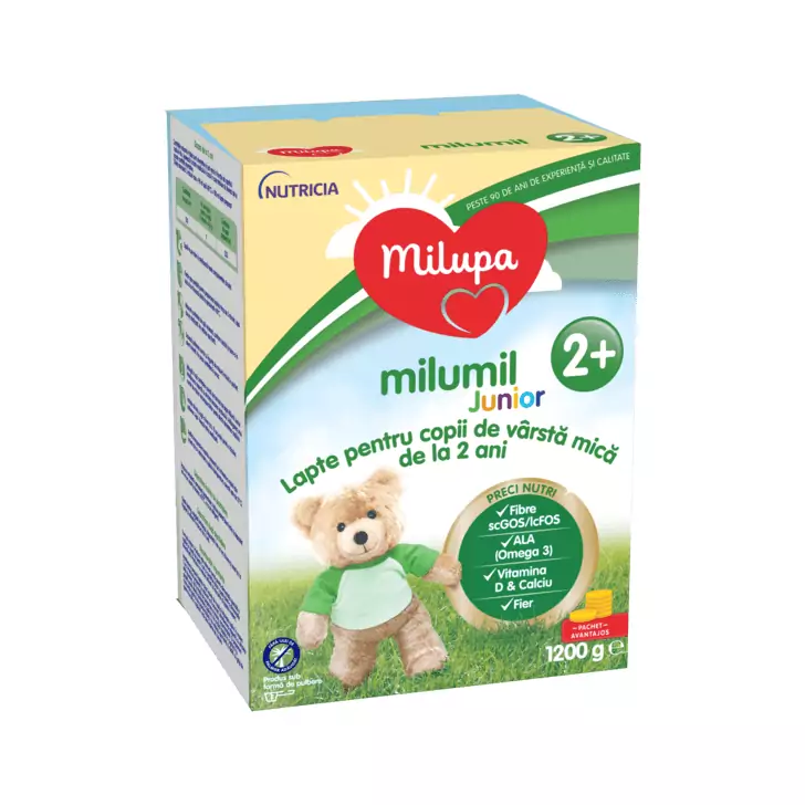 Lapte praf Milupa Milumil Junior 2+, 1200g, 2ani+