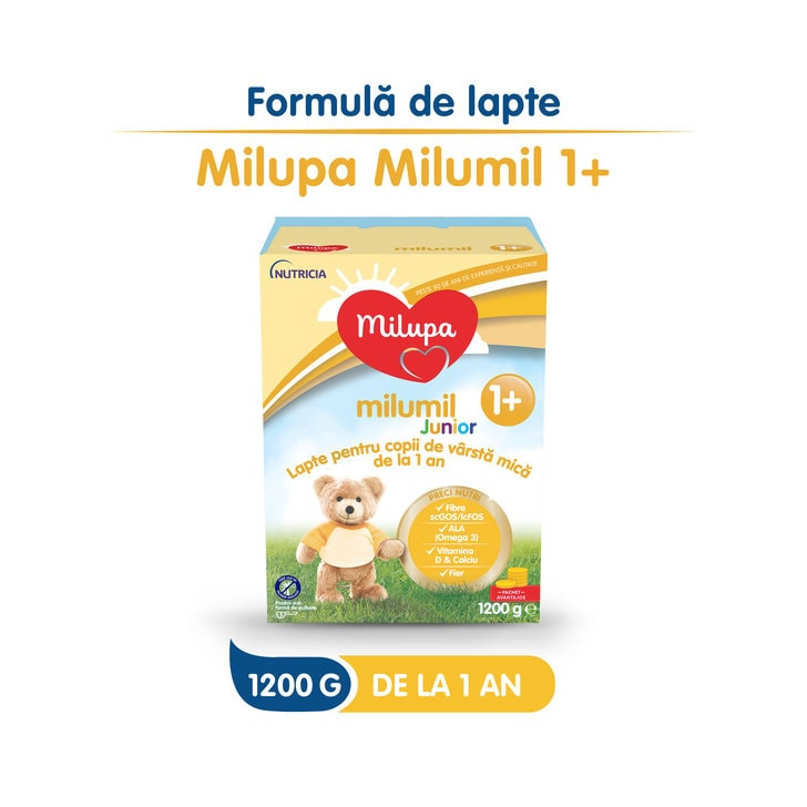 Lapte praf Milupa Milumil Junior 1+, 1200g, 12luni+