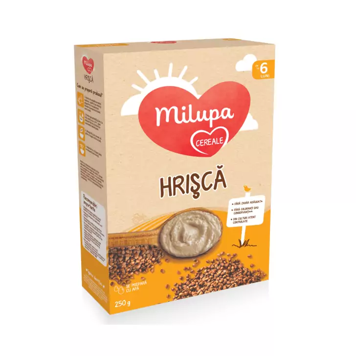 Cereale Milupa Milumil cu lapte si Hrisca, 250g, 6luni+