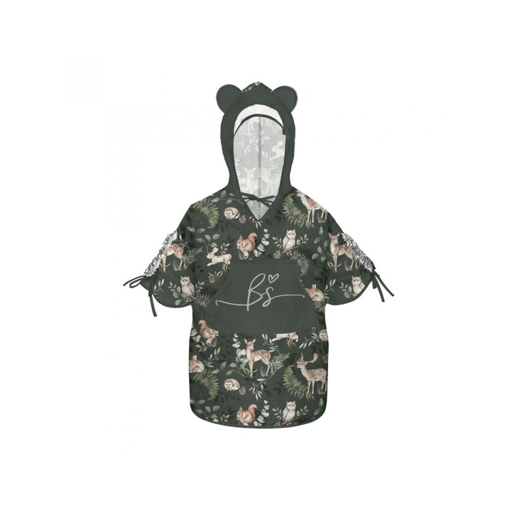 Pelerina de Ploaie pentru Copii, Poncho pentru ploaie 1,5-8 ani Animals Garden Dark