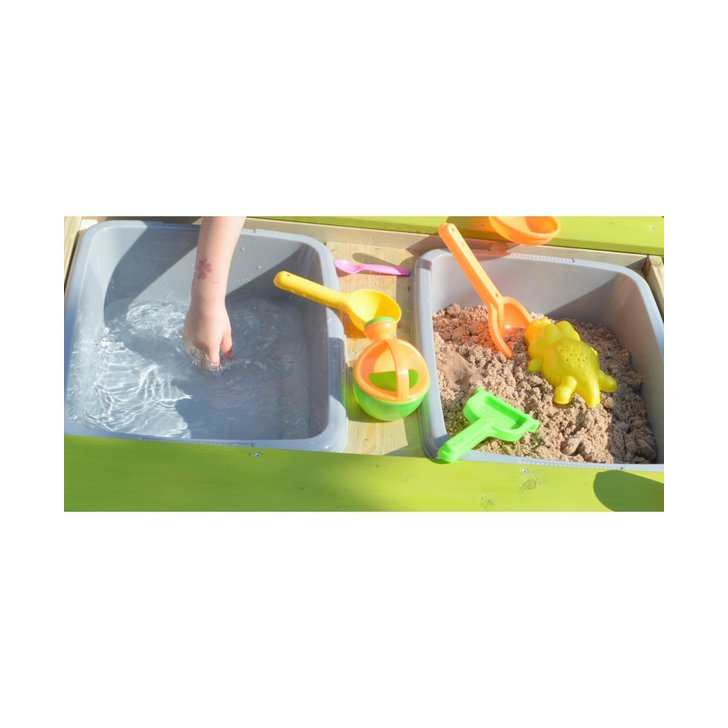 Masa de picnic senzoriala T2 Deluxe cu bancute si loc pentru nisip si apa, Wendi Toys