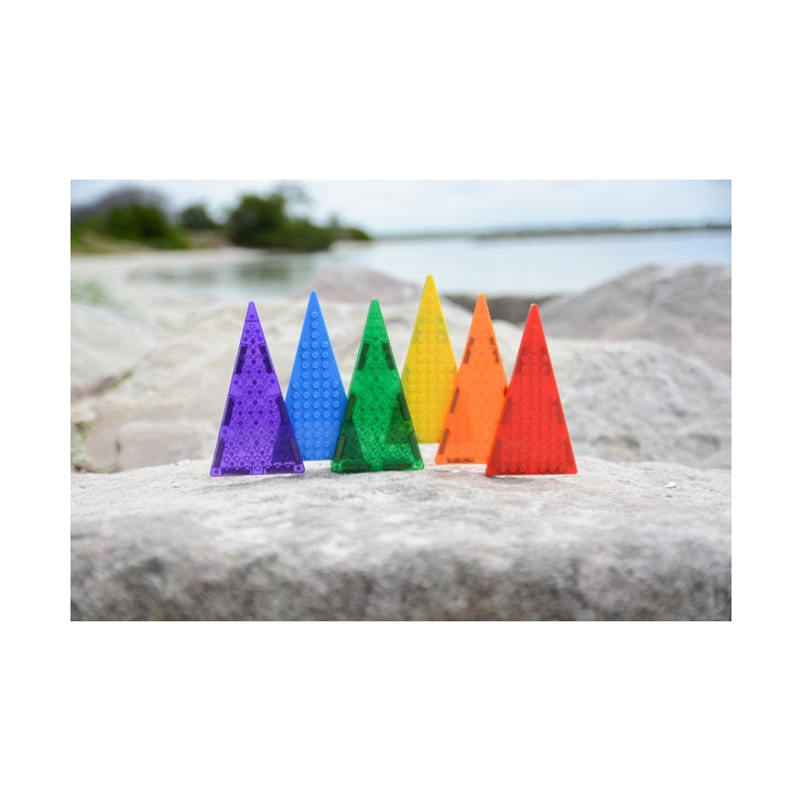 Set magnetic Magbrix 12 piese triunghi isoscel - compatibil cu caramizi de constructie tip Lego