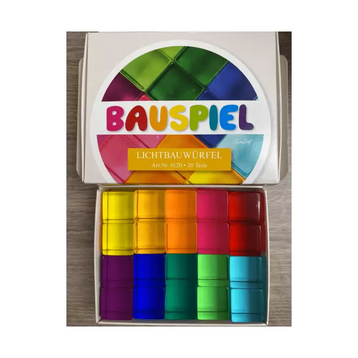 Set 20 cuburi acrilice luminoase, Bauspiel