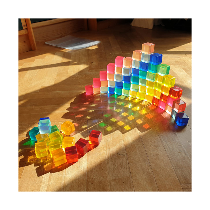 Set 20 cuburi acrilice luminoase, Bauspiel