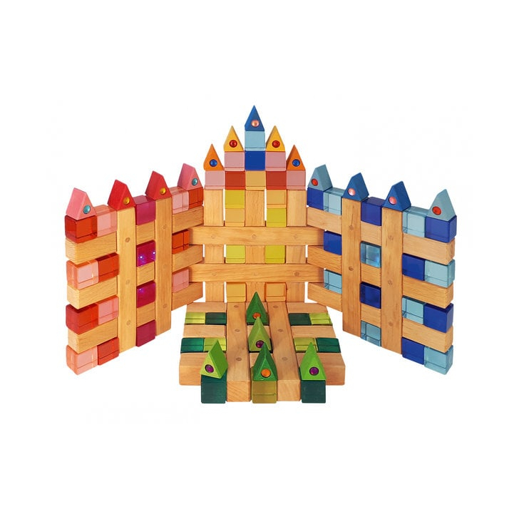 Set 100 cuburi acrilice luminoase, Bauspiel