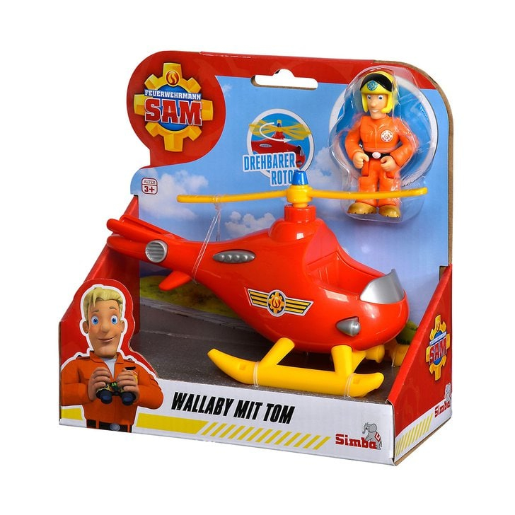 Elicopter Simba Fireman Sam Wallaby cu figurina Tom