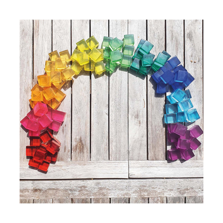 Set 100 cuburi acrilice luminoase, Bauspiel