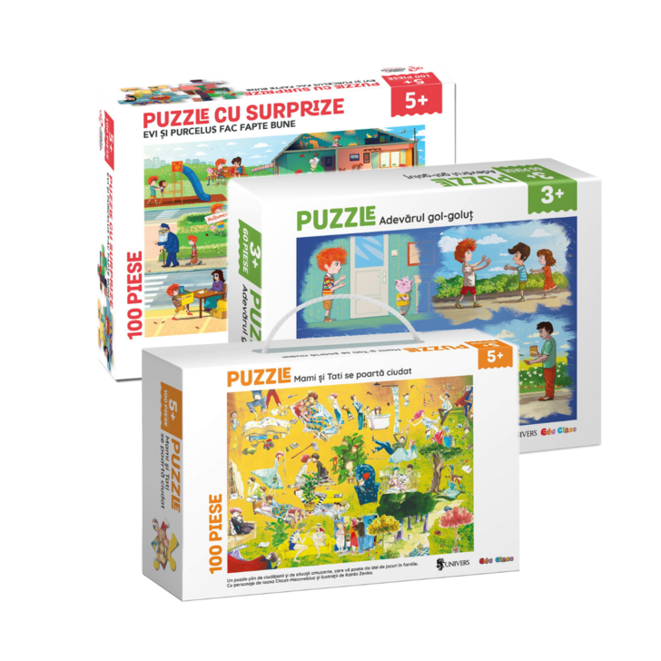 Pachet 3 puzzle-uri educative
