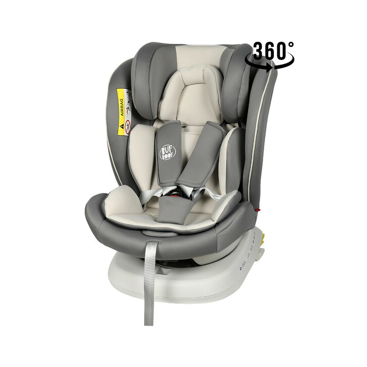 Scaun Auto Tweety Plus DELUXE BUF BOOF Light Grey cu Isofix rotativ 360 grade 0 36 kg