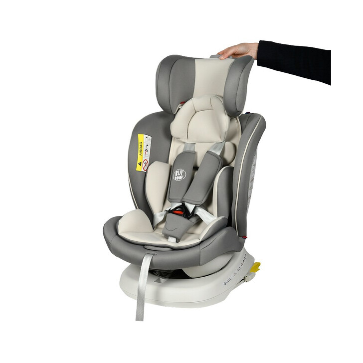 Scaun Auto Tweety Plus DELUXE BUF BOOF Light Grey cu Isofix rotativ 360 grade 0 36 kg