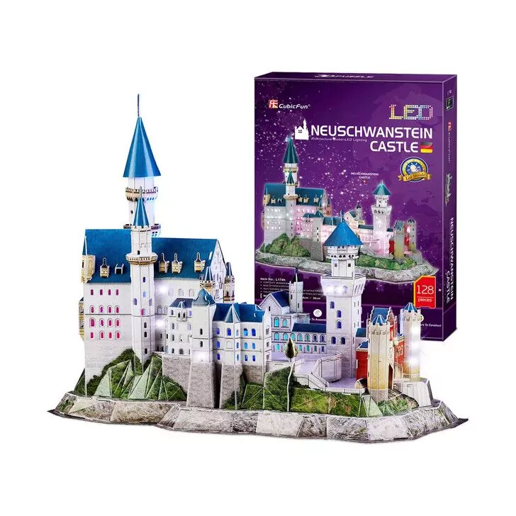 PUZZLE 3D LED CASTELUL NEUSCHWANSTEIN 128 PIESE