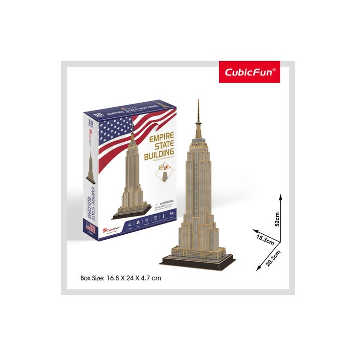 PUZZLE 3D EMPIRE STATE BUILDING (NIVEL MEDIU 54 PIESE)