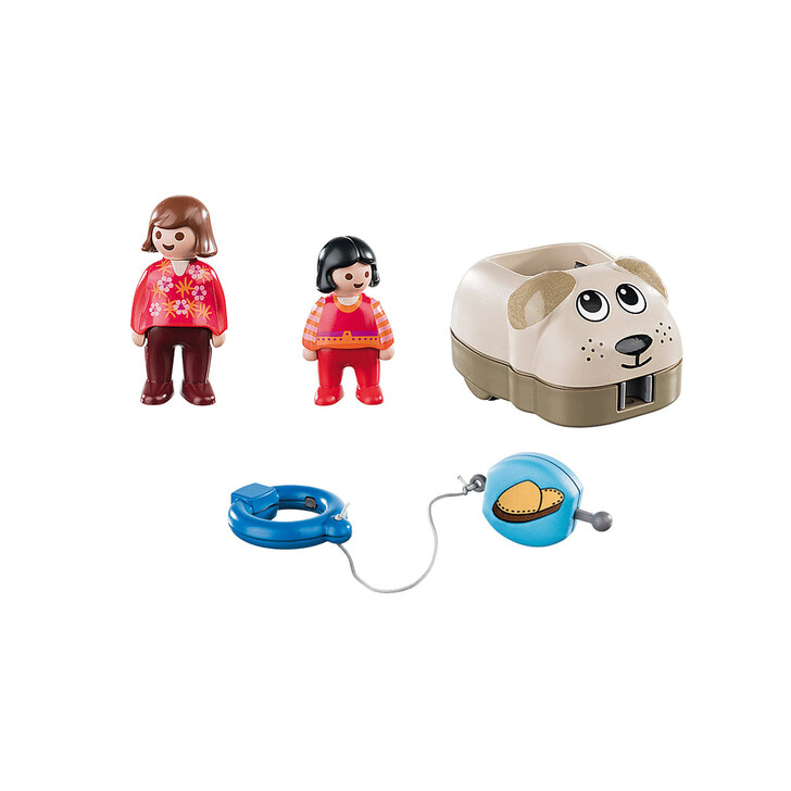 Mama si fetita cu masinuta catel - Playmobil 1.2.3